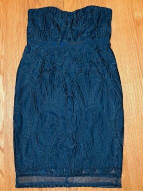City Chic Strapless Navy Lace Cocktail Dress